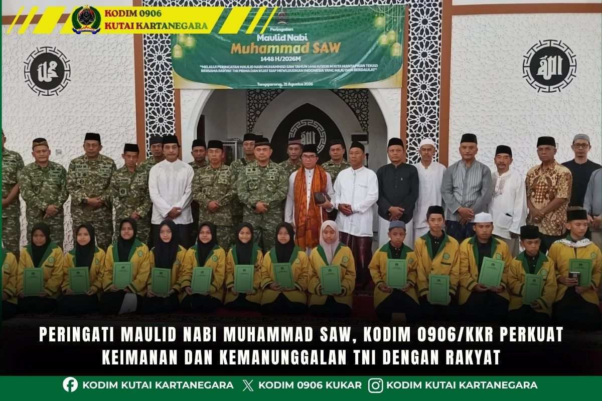 Peringati Maulid Nabi Muhammad SAW, Kodim 0906/Kkr Perkuat Keimanan dan Kemanunggalan TNI Dengan Rakyat