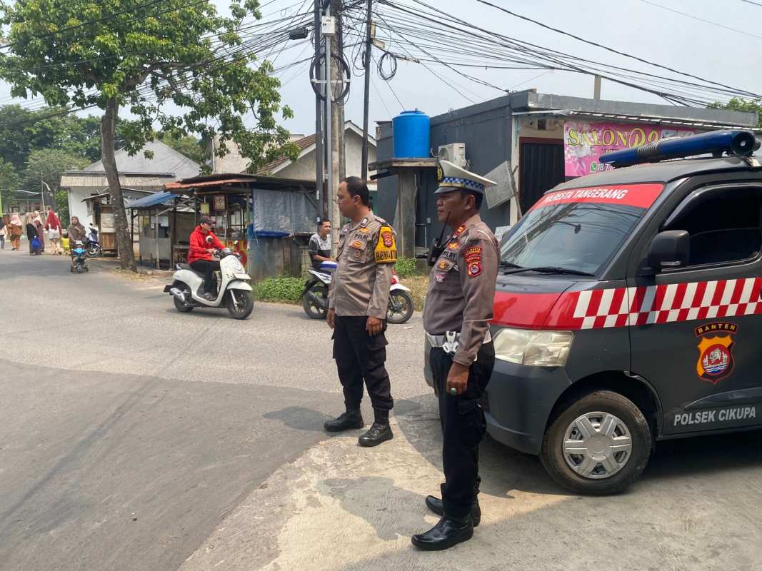 Polsek Cikupa Gelar Patroli Public Address, Sampaikan Imbauan Pencegahan Karhutla