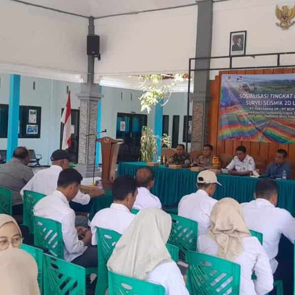 Dukung Ketahanan Energi Nasional, Bati Tuud Koramil Ngasem Bojonegoro Hadiri Sosialisasi Survei Seismik 2D Lamturo