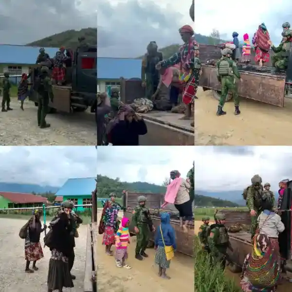 Humanis di Medan Tugas, Satgas Yonif 2 Marinir Ringankan Langkah Mama-Mama Saat Bawa Hasil Kebun