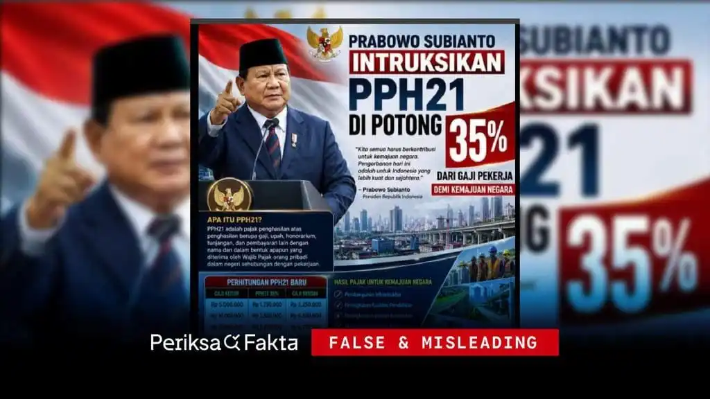 Klarifikasi Hoaks Pemotongan PPH 21 Sejumlah 35 Persen