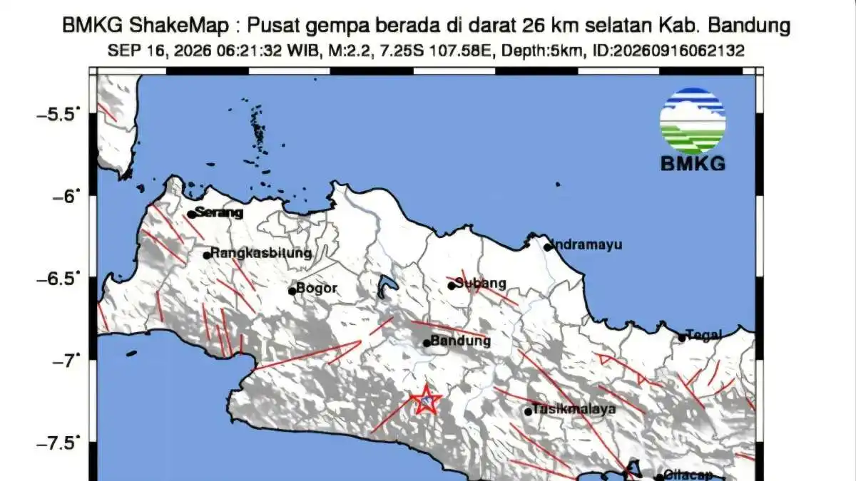 Gempa Berkekuatan 2,2 Mengguncang Wilayah Bandung