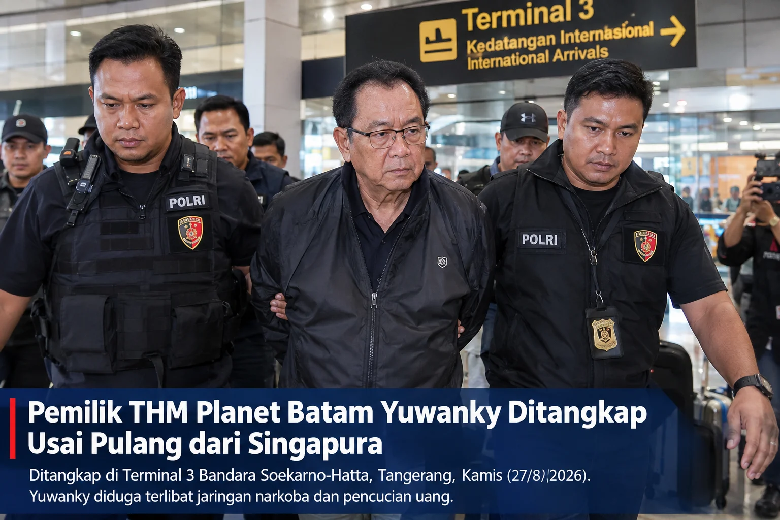 Kabur ke Singapura, Pemilik THM Planet Batam Yuwanky Akhirnya Ditangkap Polisi
