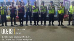 Personel Pos Terpadu Citra Raya Laksanakan Apel Malam Operasi Ketupat Maung 2026